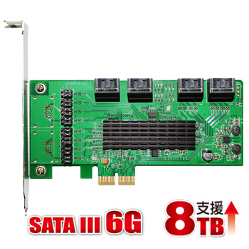 伽利略 PCI-E 2X SATAIII 8 埠 擴充卡