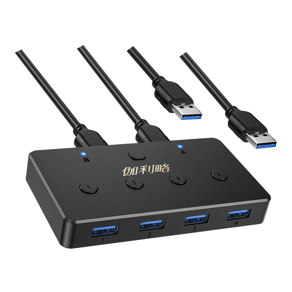 伽利略 USB3.2 Gen1 2進4出 切換器 (塑殼)