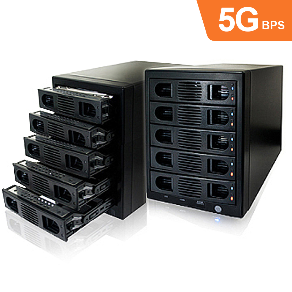 伽利略 USB3.0 + eSATA 5層抽取式 RAID 硬碟外接盒