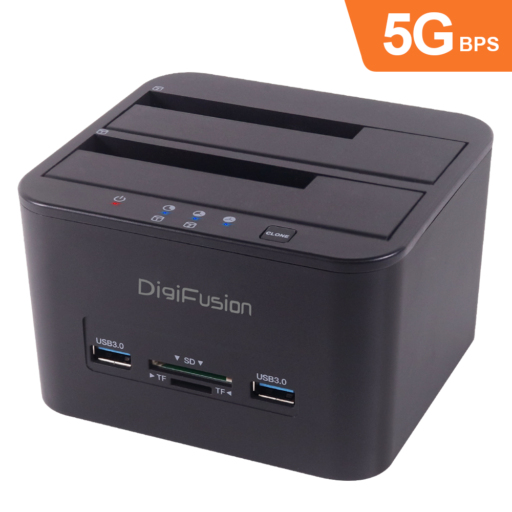 伽利略 USB3.2 5G 2.5/3.5吋 雙SATA SSD 多功能硬碟拷貝機