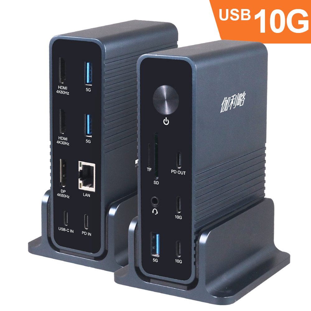 伽利略 USB-C 15in1 4K60HDMI+網路+讀卡機 多功能集線器