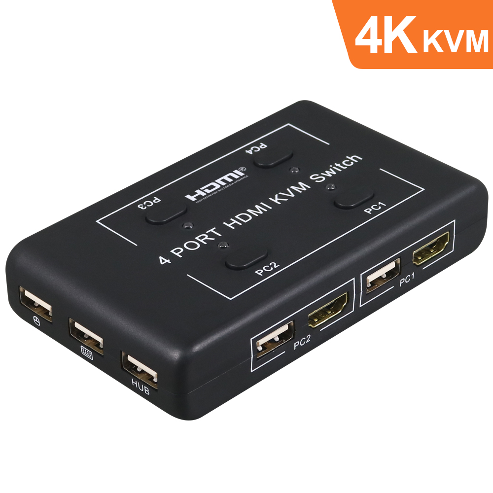 伽利略 HDMI 4K2K KVM 電腦切換器 4埠 手動+電子式