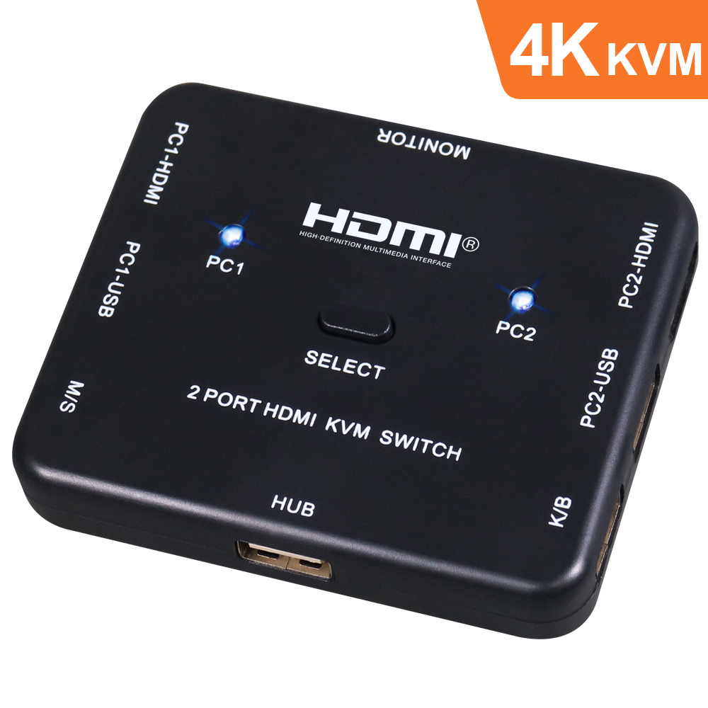 伽利略 HDMI 4K2K KVM 電腦切換器 2埠 電子式